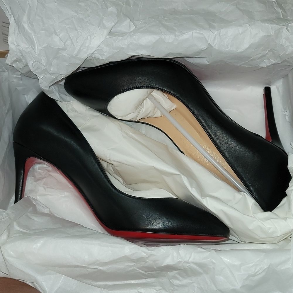 NWT/BOX Christian Louboutin Eloise 85 Nappa Shiny Black sz 35.5 - Picture 4 of 12